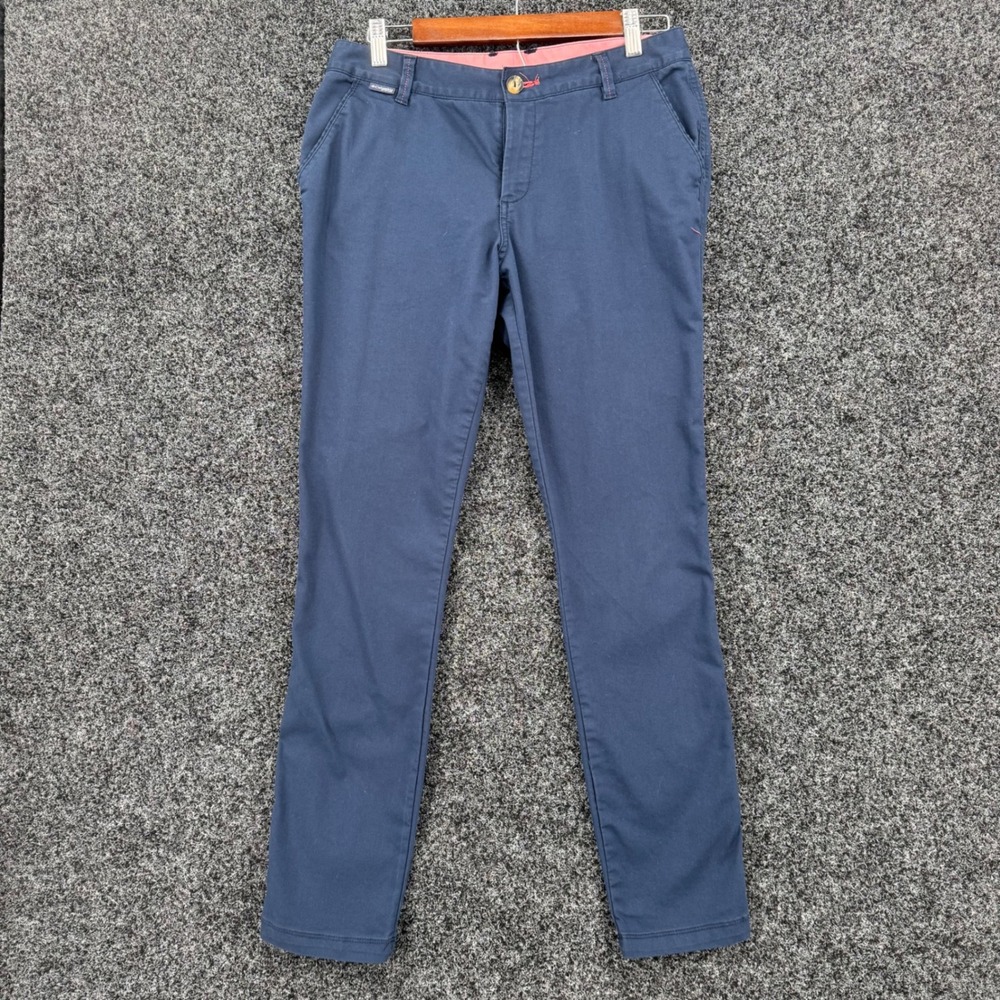 Columbia PFG Performance Fishing Gear Navy Blue Stretch Chino Pants Womens 8 Reg